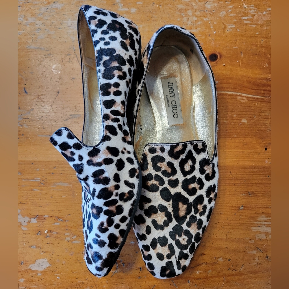 Jimmy Choo Pony Hair Leopard Loafers